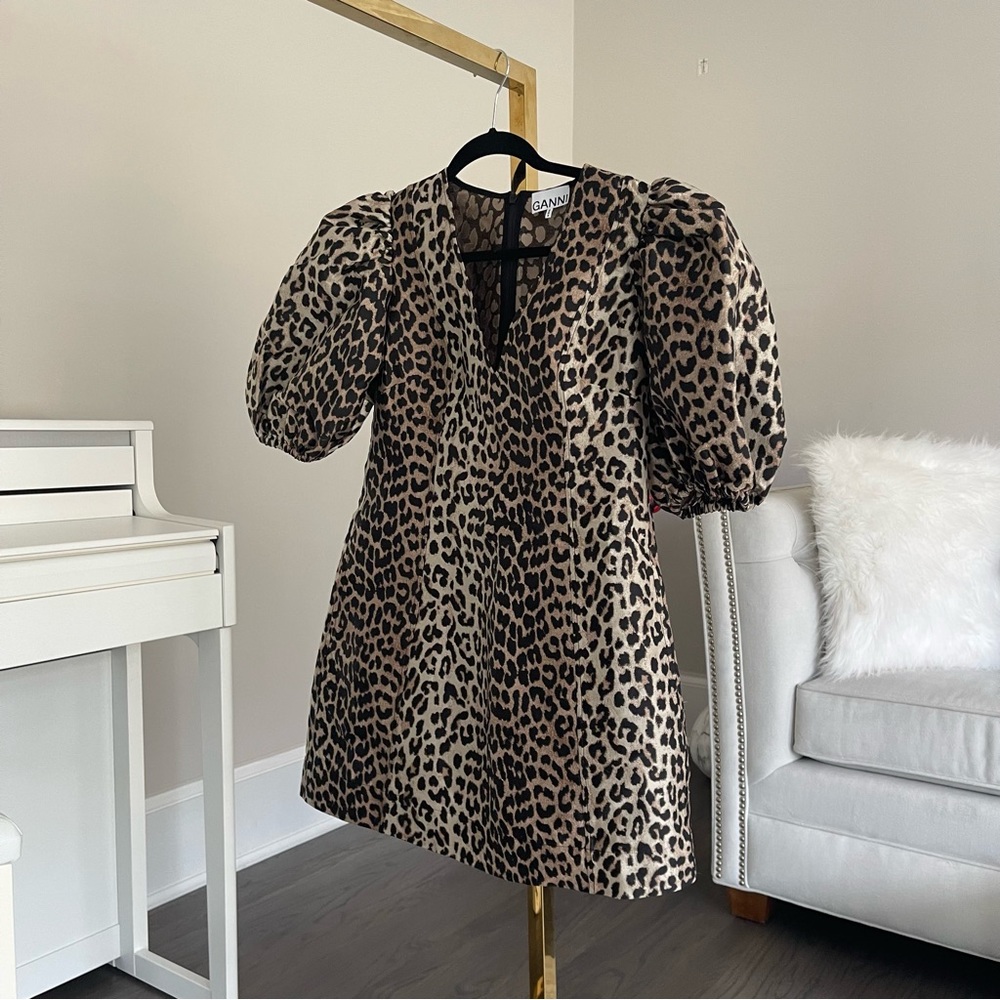 Ganni leopard print mini dress - Picture 6 of 13